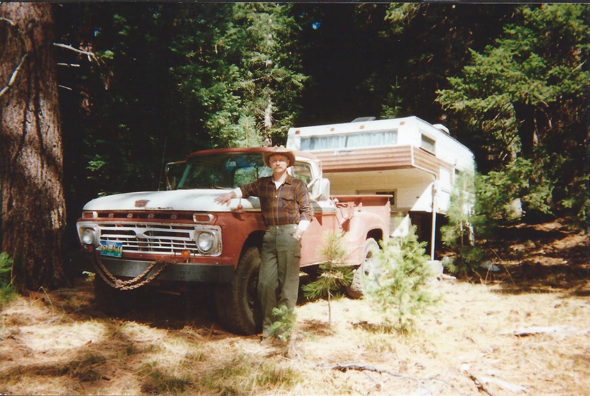 Me and my 66 Ford in the Oregon Ochocos. There were no 'Overlanders'. I still own that truck. I'd drive to a spot, drop my camper and start the adventure wearing wool #4X4 #FourWheelDrive #offroad #ford #fordtrucks #camping #overlander #adventure #oregon #ochocos #66ford #wool