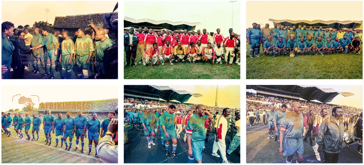 Il y a de cela bientot 23 ans, se joua un match de gala entre les membres du Gouvernement  Ntoutoume Emane et les 2 chambres du Parlement gabonais au stade omnisport Omar Bongo. Photos disponibles sur Afrikimages la 1ère banque d'images d'Afrique centrale: afrikimages.com/.../category/a…