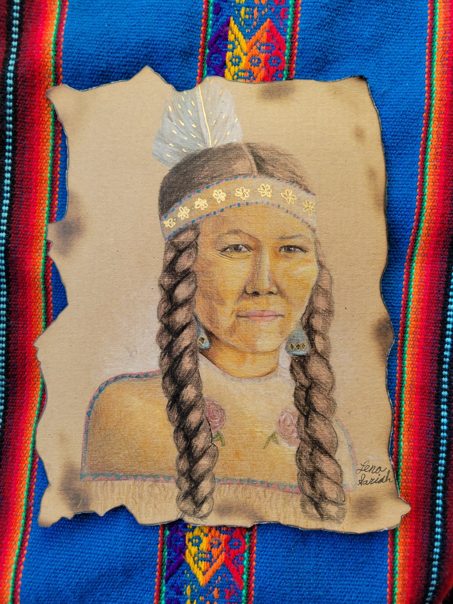 Sariah won first place in our art contest's middle school division for her painting of Mae Timbimboo Parry. Our judges loved the beautiful execution of the portrait and the symbolism she incorporated. #herstory #SheStartedIt #UtahWomenMakeHistory #uted #WomensHistory