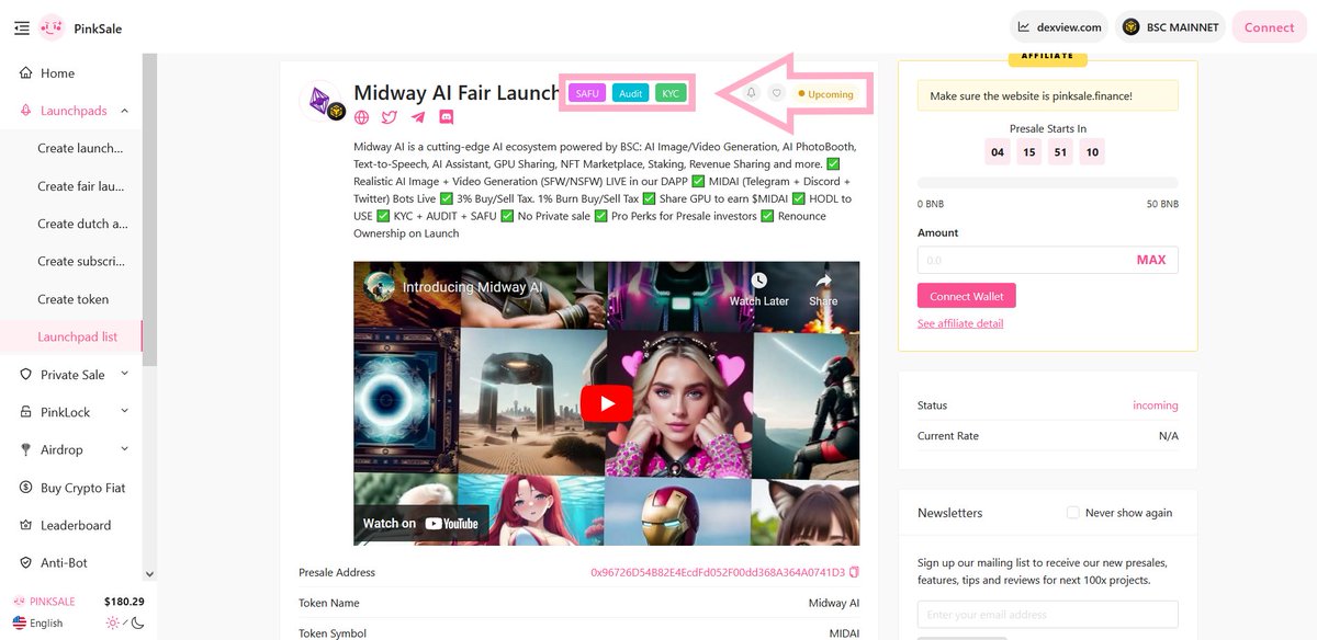 🔥Congratulations to the Midway AI team on successfully obtaining their #Safu badge.

👉 In order to obtain the Safu badge, #private sale can not be greater than 10% the #Presale price

🚀 Check them out below:  

pinksale.finance/launchpad/0x96…

#BSC #BNB #BTC #Crypto
