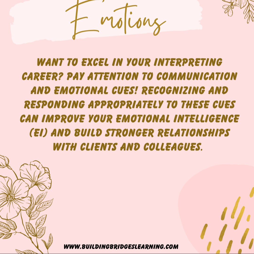 slwheeler81's tweet image. Pay attention to communication and emotional cues! Recognizing and responding appropriately to these cues can improve your Emotional Intelligence (EI) and build stronger relationships with clients and colleagues. #InterpretingTips #EISkills #RelationshipBuilding