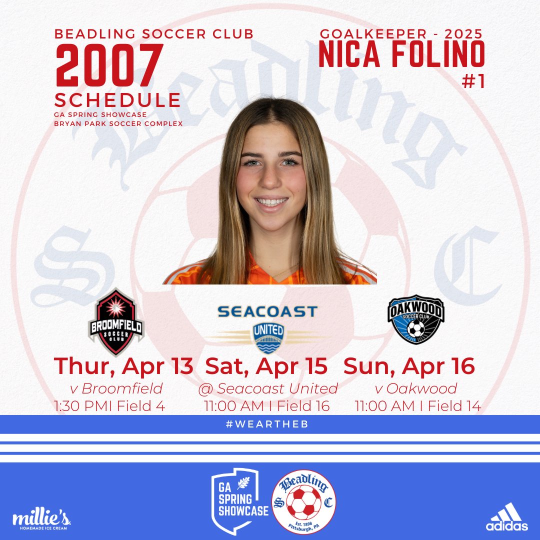 Nica Folino (@nicafolino) on Twitter photo Excited for the <a href="/GAcademyLeague/">Girls Academy</a> spring showcase in Greensboro NC with <a href="/Beadling2007GA/">Beadling2007GirlsAcademy</a> !Schedule is below Excited for the <a href="/GAcademyLeague/">Girls Academy</a> spring showcase in Greensboro NC with <a href="/Beadling2007GA/">Beadling2007GirlsAcademy</a> !Schedule is below