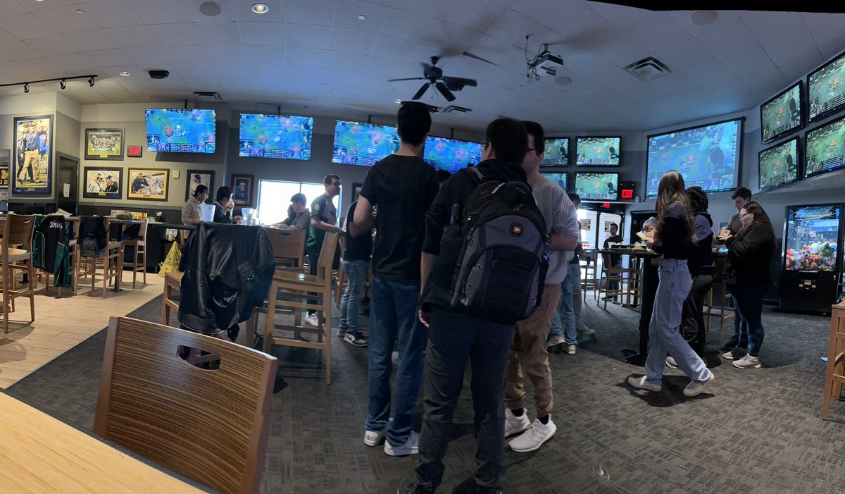JMcCarthyEdS's tweet photo. Came to an LCS Finals watch party with the best people at @BWWings.  @GoldenGuardians vs @Cloud9. Let’s hope for a 3-2 victory! @Immortals @JadaMc3 @DaganMccarthy https://t.co/TbVw1AaGK6