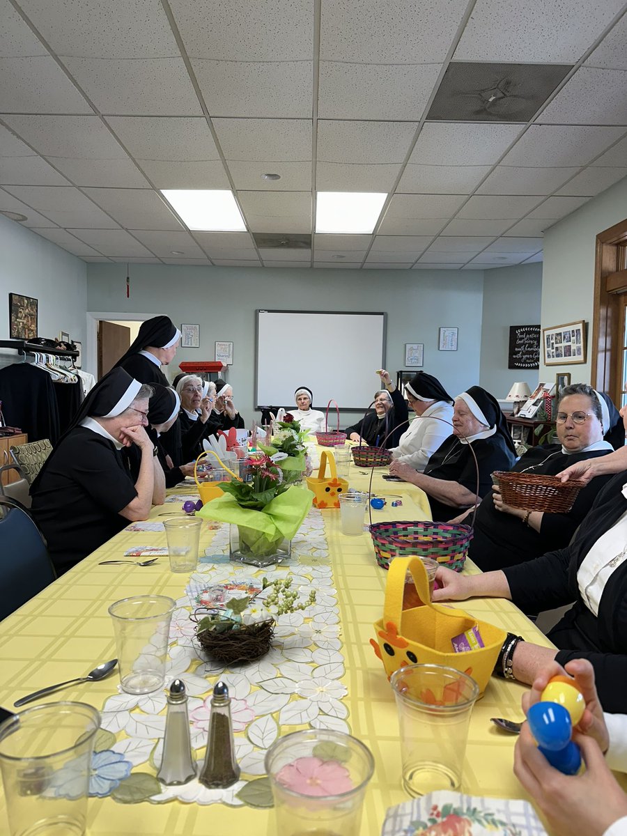 smgwct's tweet photo. Apostles in St. Louis gathered to the Easter celebration are calculating the results of their Egg Hunt! Happy Easter to all! #ascjus https://t.co/70AV8PgP3T