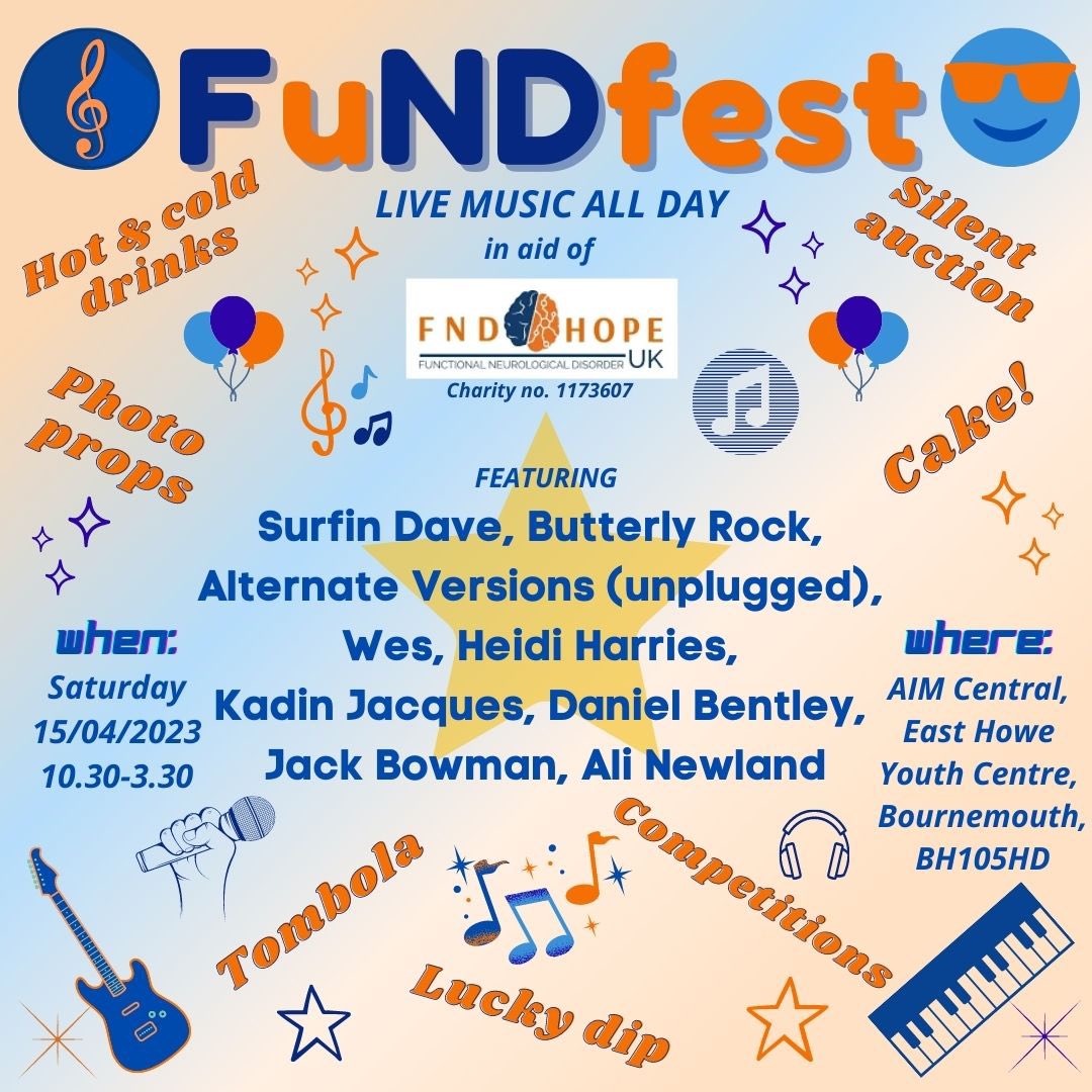 alinewlandious's tweet photo. Less than a week to go until FuNDfest. Raising awareness of FND & funds for @FNDHopeUK
Lots to do but getting excited!
#fnd #FND #fndaware #iamfndaware #letstalkfnd #fndawarenessmonth #fnd2023 #charity #fundraising #music #livemusic #fun #cafe #cake
https://t.co/QamhDBt4sy https://t.co/keDijCAJJn