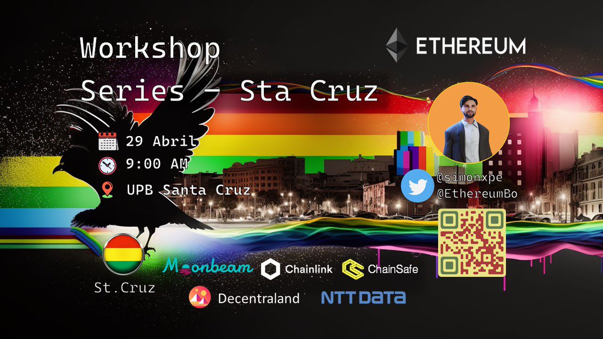 simonxpe's tweet photo. Siguiente parada, Santa Cruz de la Sierra, Bolivia 🇧🇴!
Únete a nosotros el 29 de abril para sumergirte en el mundo de #Ethereum de la mano de @EthereumBo. Aprende cómo desarrollar DApps y más.
Inscríbete ya: https://t.co/KaF1r2N3SM
#SantaCruz #Bolivia #EthereumWorkshop https://t.co/HDOyiuUIE7