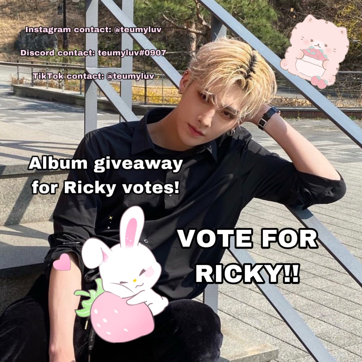 zerosewhip's tweet photo. ♡ ALBUM GIVEAWAY IN EXCHANGE FOR BOYS PLANET RICKY VOTES!

♡ Read the information below to join!

♡ Anyone can enter, even those who don’t watch Boys Planet. 

♡ (Additional rule) MUST fill out this form: https://t.co/eKDYmafGYr

#BOYSPLANET #RICKY #KPOPALBUM #GIVEAWAY #KPOP https://t.co/MBAJYuRyGD