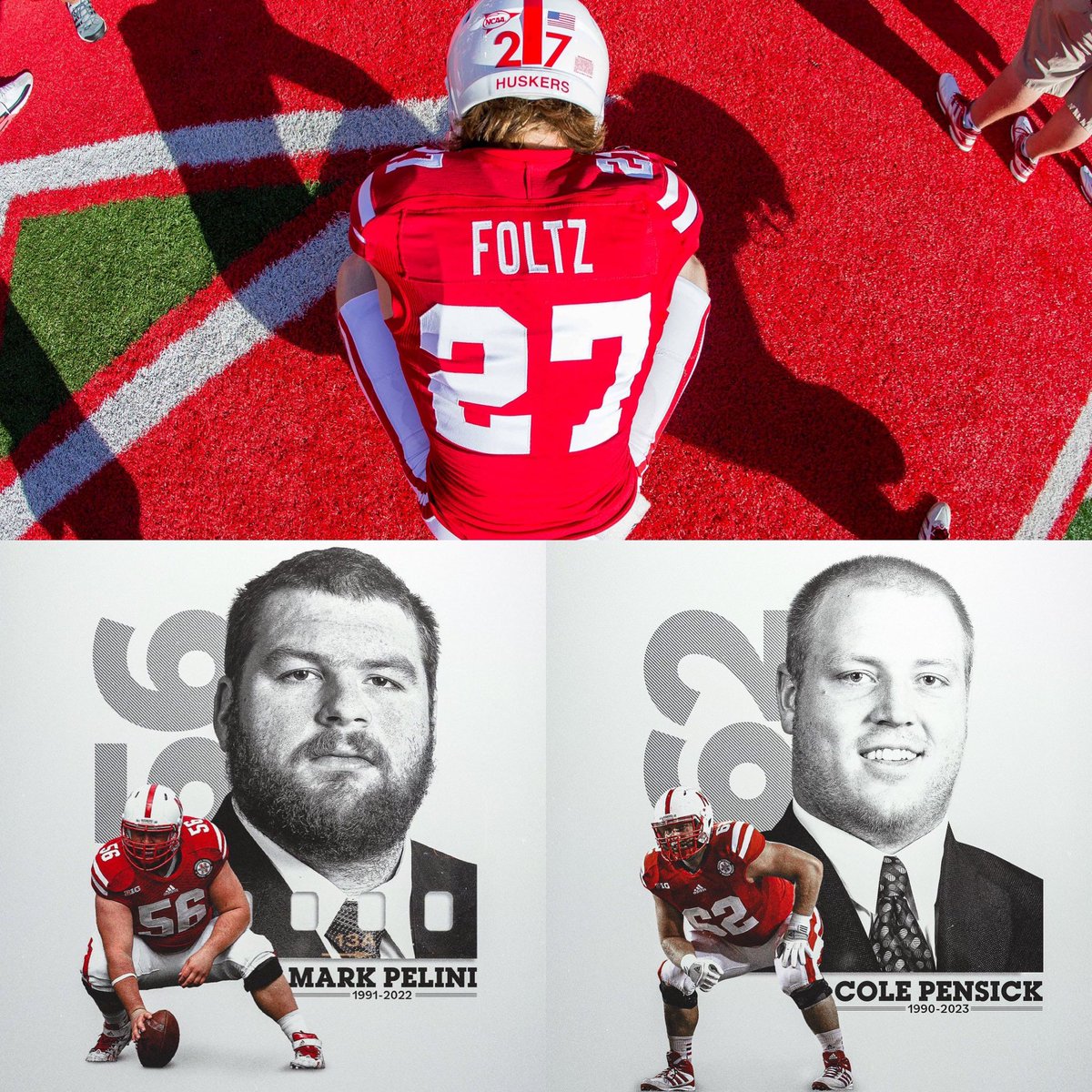 BillSchammert's tweet photo. Hard to believe three Huskers who played together have all died in car crashes 🙏

Praying for their families, friends and teammates. 

Sam Foltz: 2012-2015 (died in July 2016)
Mark Pelini: 2010-2014 (died in Oct 2022)
Cole Pensick: 2009-2013 (died in April 2023)

(📷: @Huskers) https://t.co/7jVcyERKfk