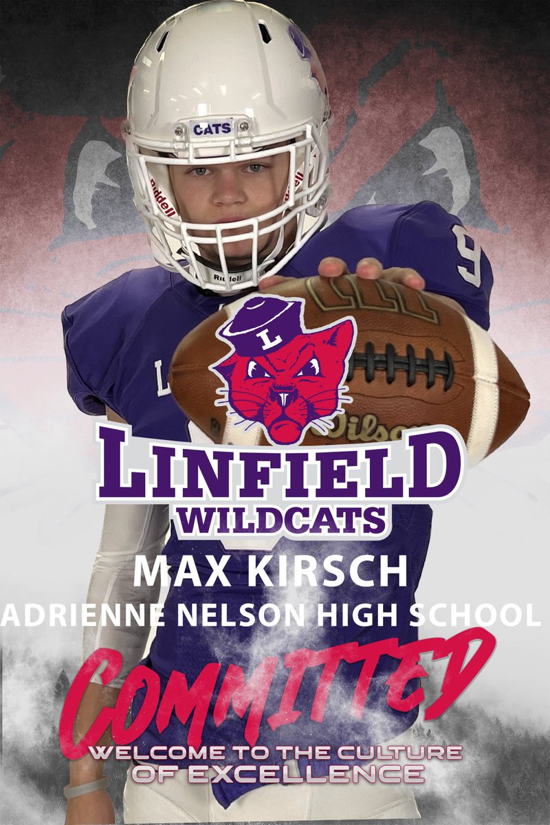 Excited to have committed to linfield university! Go Cats!🟣⚪️ @CoachFendall @coachbelliott @nelsonHawksFB @ahaze14