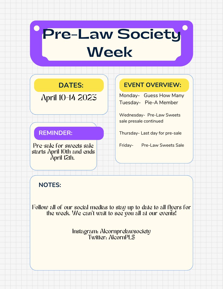 AlcornPLS's tweet image. 👩🏽‍⚖️2023 Pre-Law Society week is THIS WEEK!! We have so much planned for you all this week make sure y’all are following all our socials to stay up to date 👨🏾‍⚖️