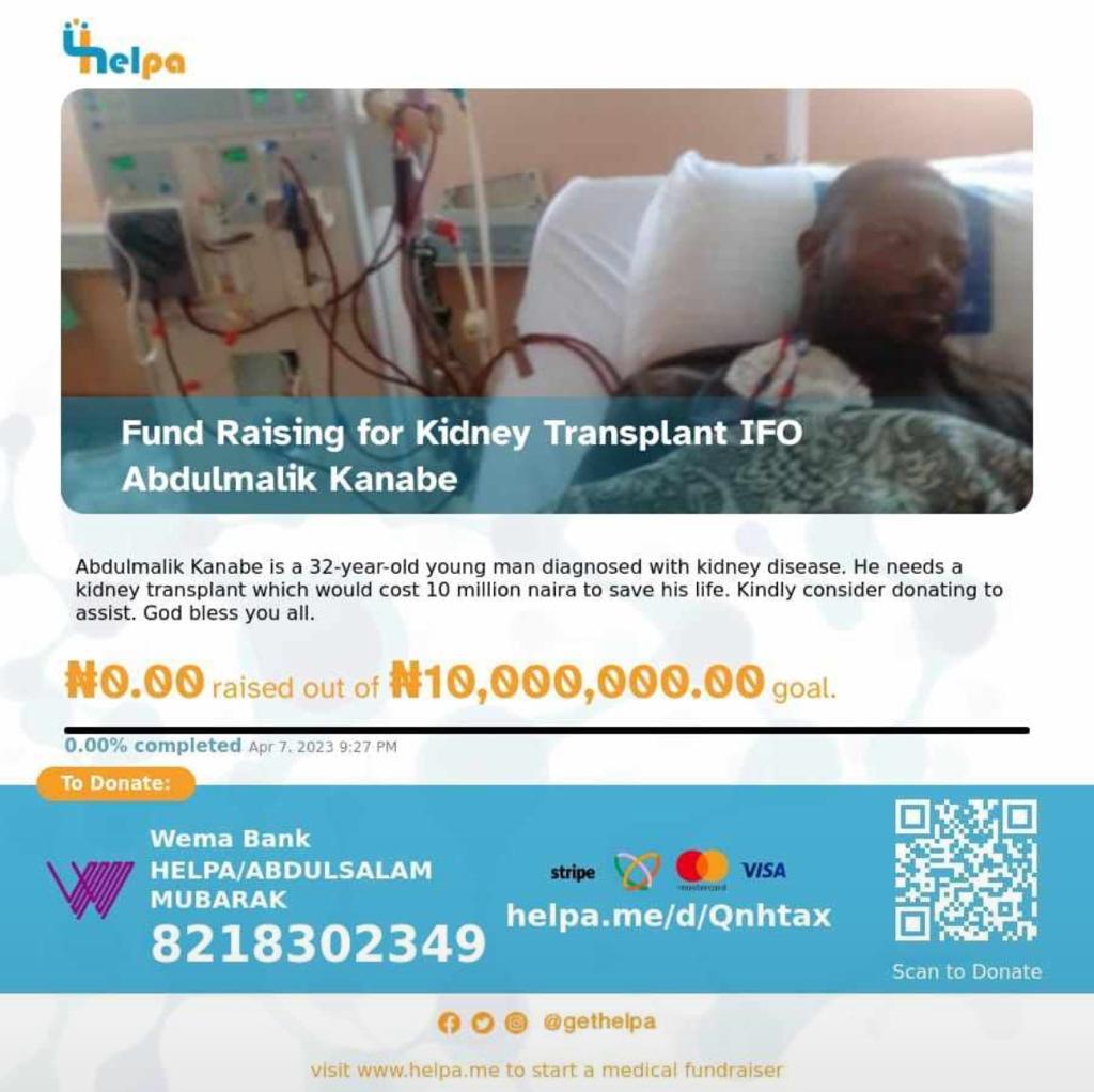Alhaji_mohzee's tweet image. Few days ago I prayed against illness dt we av to seek public donations, nt knowin dt my #futmx alumni is alrdy fightin fr his life...we never spoke back in environmental cmplx...bt frm a distance I knw he's a nice dud..nthin is too small guys..RT pls