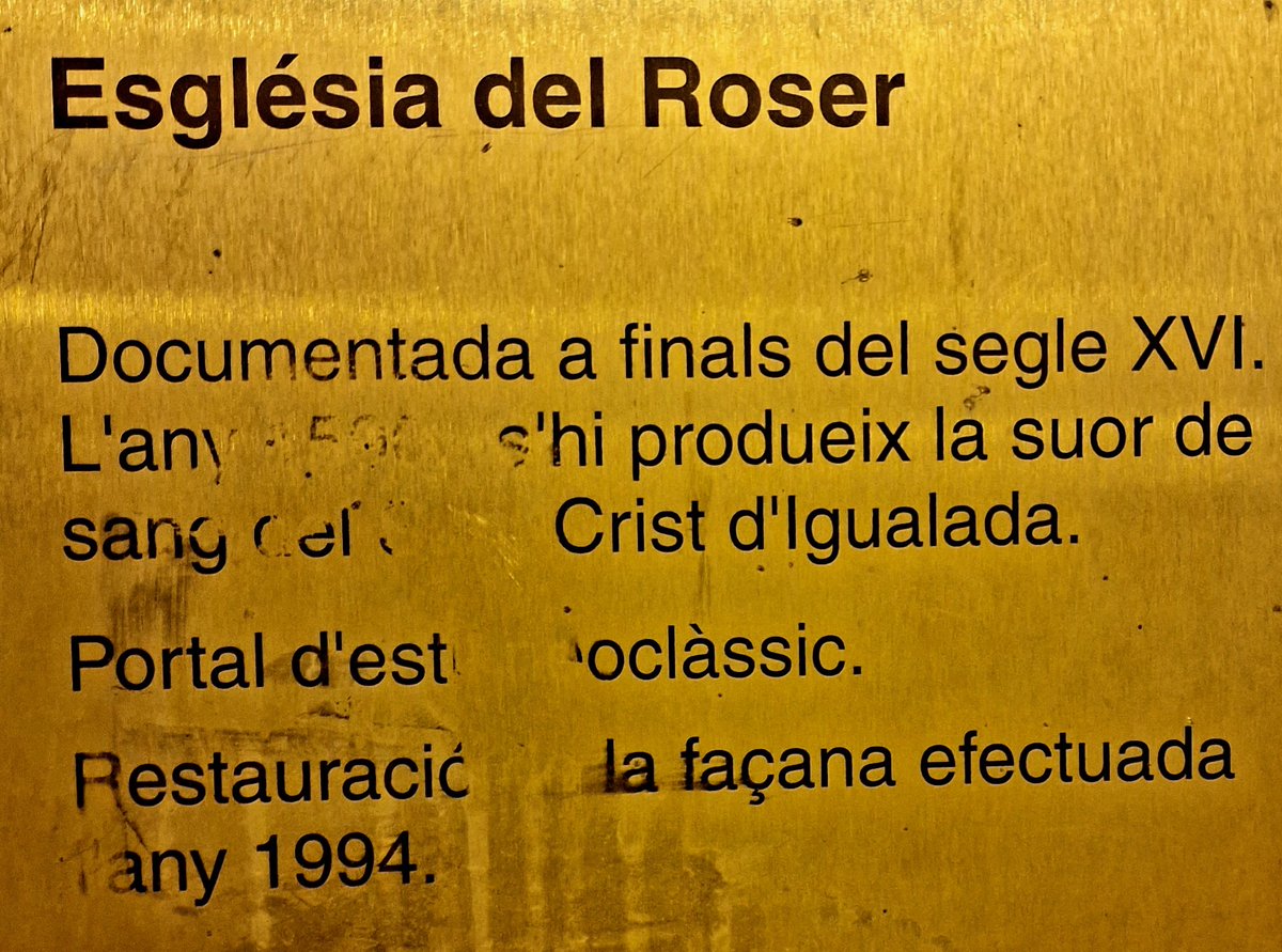 L'any 1590 s'hi va produir el miracle del Sant Crist d'#igualada, quan la imatge d'aquest aparegué coberta de gotes de sang i suor.