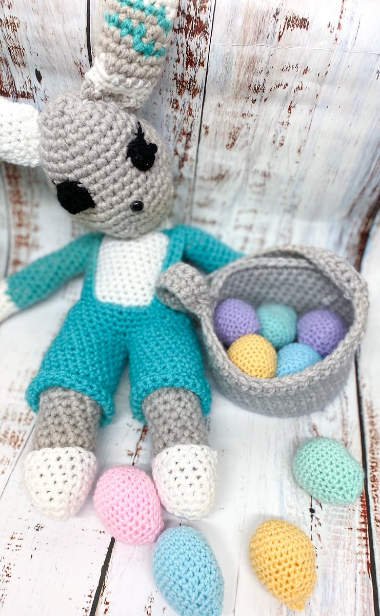 CrochetPot's tweet photo. Happy Easter from The Crochet Pot. Our Easter bunny seems to be worn out from delivering all his goodies #thecrochetpot #crochetmagic #handmadegifts #crochetgifts #uniquegifts #babyandchildren #toys #amigurumi #easter #easterbunny #easterbasket #eastereggs #learning #educational https://t.co/UHHkrAJf7y
