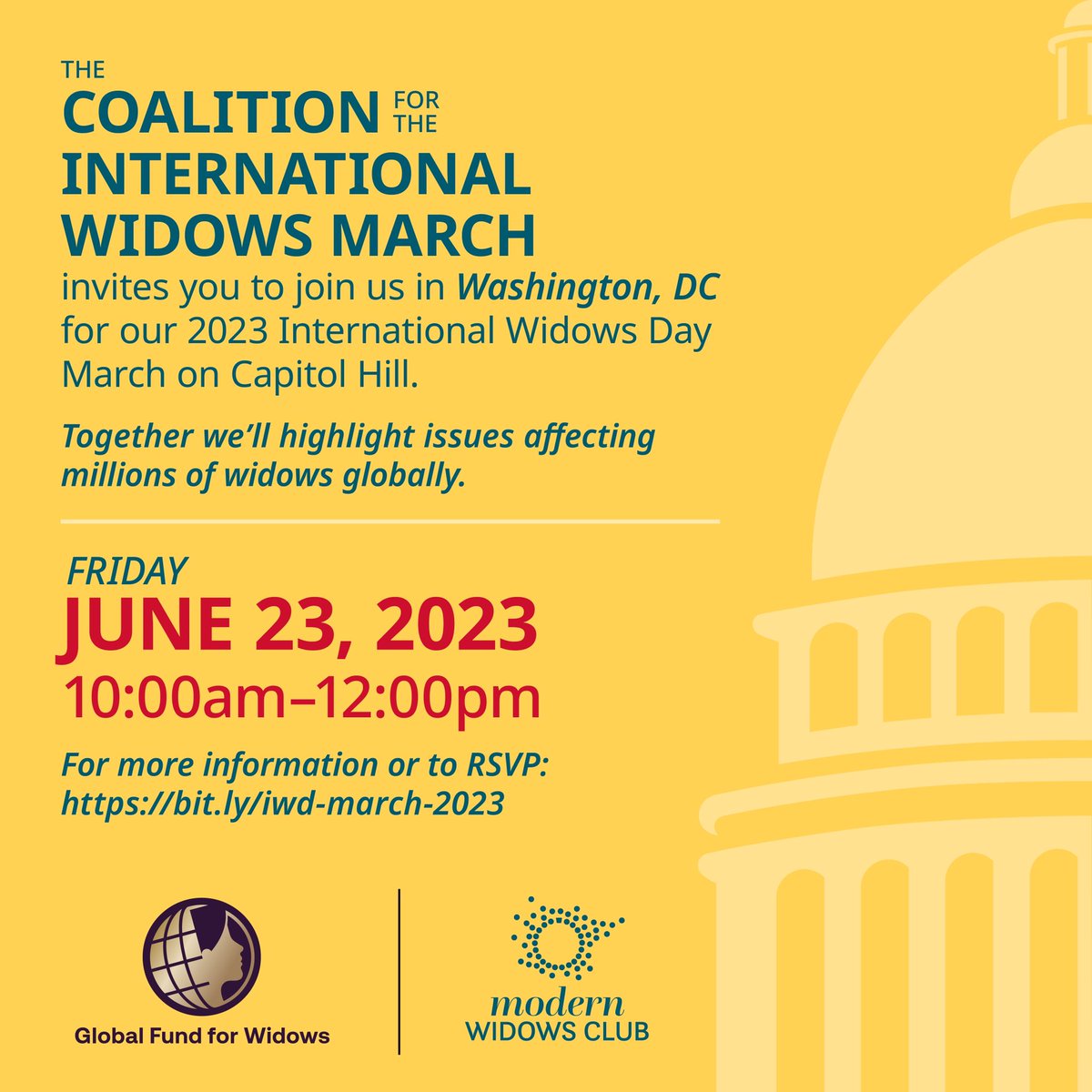 INTERNATIONAL WIDOWS MARCH JUNE 23. 

Join @ModernWidows & @globalwidows 

#makewidowsmatter #onemillionwidows #IWDMarch #loveforwidows®️ #widowsmarch 

eventbrite.com/e/565087942247