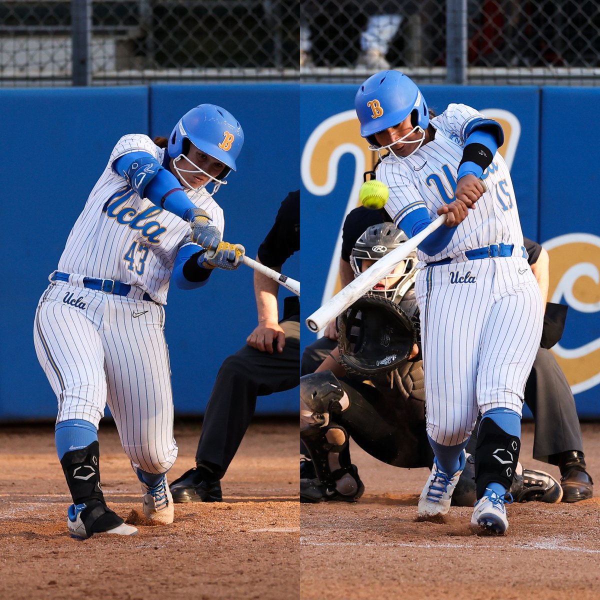 𝐉𝐮𝐬𝐭 𝐡𝐨𝐰 𝐠𝐨𝐨𝐝 𝐚𝐫𝐞 𝐭𝐡𝐞𝐲?

UCLA has NEVER had two freshmen each with 39+ RBI in a single season. It is only April.

Megan Grant (42 RBI) and Jordan Woolery (39 RBI) rank second and fourth, respectively, among freshmen in the nation in that statistical category.