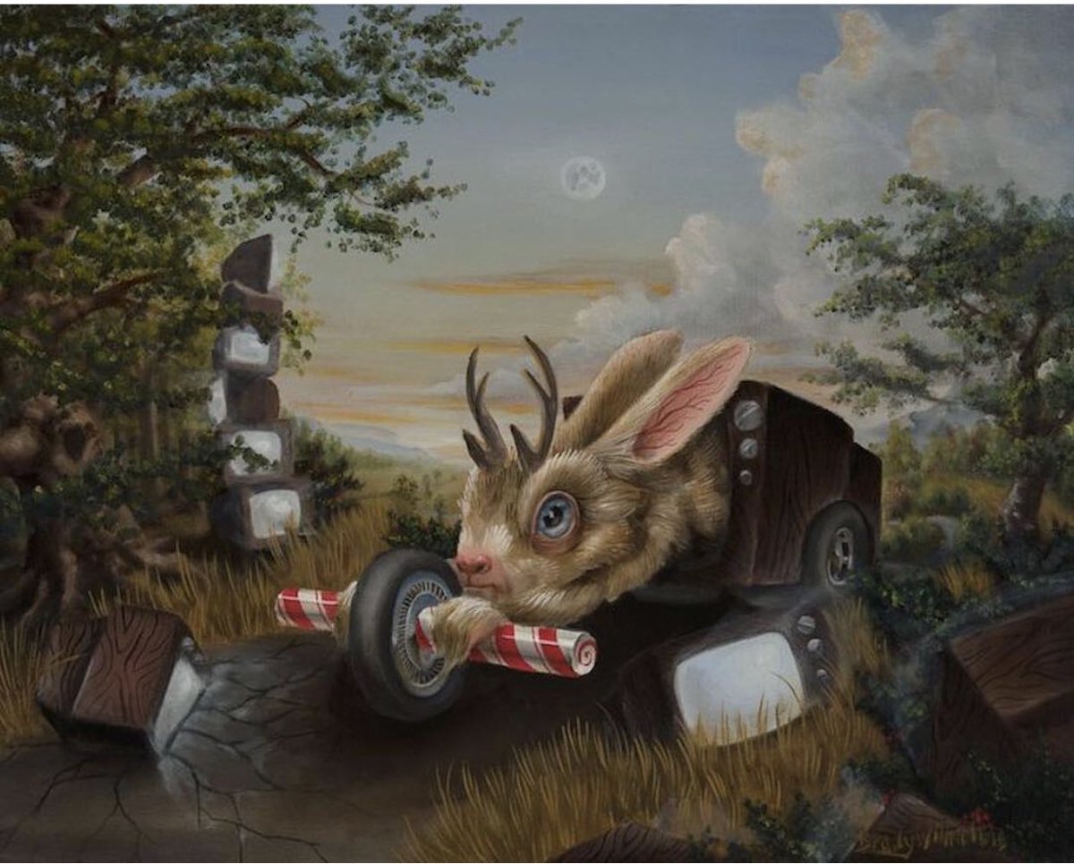 BradyWillmott's tweet photo. Happy eggg laying bunny day!!! #oilpainting #popsurrealism #lowbrow #imaginativerealism https://t.co/SKOKwTOU3H