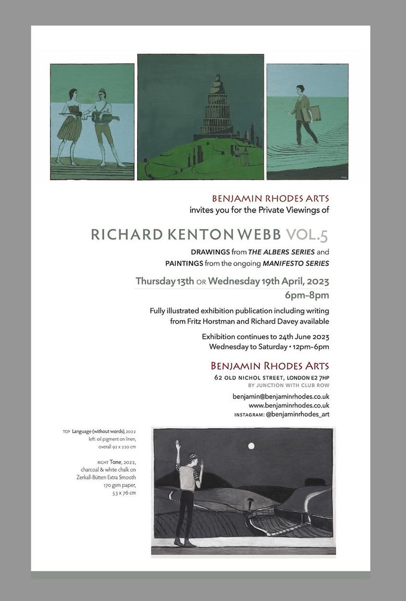 RichardKWebb's tweet photo. Do join me for my fifth solo show with Benjamin Rhodes - opening this week. https://t.co/dXUFqKdV44