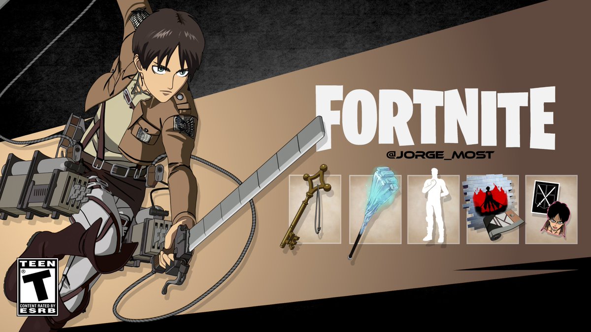 Jorge_Most's tweet photo. Que podemos esperar de la actualización v24.20:

- Skins de Mikasa y Levi.
- Misiones para desbloquear los cosméticos de Eren Jaeger.
- Nuevos aumentos.
- Objeto mítico de movilidad, equipo de maniobras de Shingeki.
- Nueva colaboración con Coachella.
- Perfiles del creador.
- Más secciones de tienda agregadas a la api.
- Nuevo pack de misiones.
- La pistola inteligente podría salir.
- Posibles cambios en el bioma de la Ciudad Mega. #Fortnite