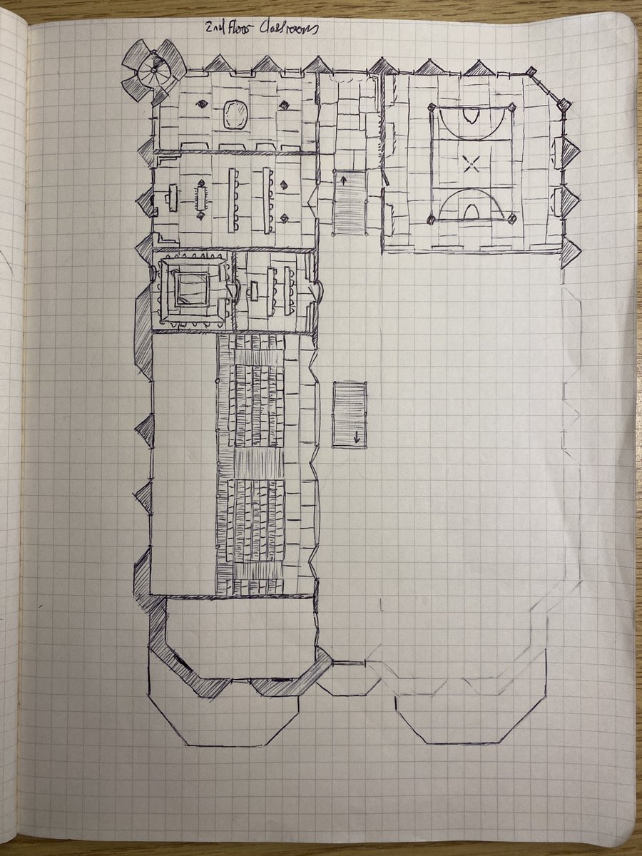 ThomasGNewman's tweet photo. Another great week of #dungeon23 and more work on the Classroom Wing, Im now onto the 2nd Floor! #wizardschool #dnd #dungeonmaster 1/3 🧵 https://t.co/meVExjfzES