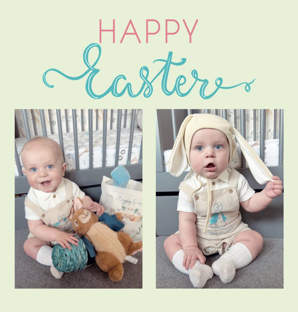 MelanieConlin's tweet photo. Had a very happy Easter Sunday. Lamb roast with family and got to spend the day with some-bunny special for his first Easter 👶🏼🐰🥚🍫💙#EasterSunday #babysfirsteaster https://t.co/4U8iF6vp6j