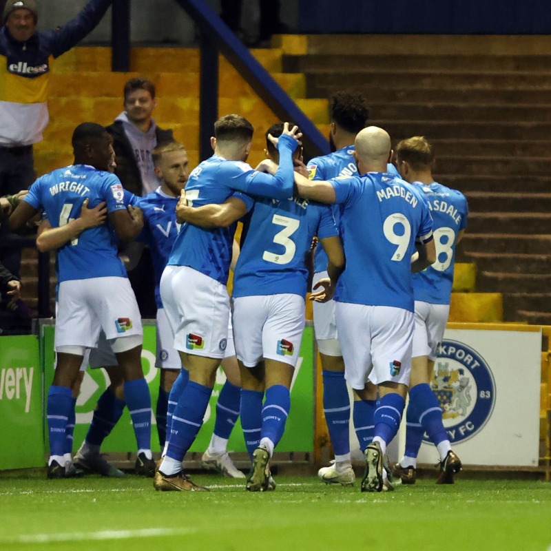 StockportCounty's tweet photo. IT'S MATCHDAY! 🔵⚪

With just six games to play County have the top three in their sights, as we prepare to take on Newport at Edgeley Park this afternoon...

Tickets in the Vitality Railway End are available for this game - visit the club site to order yours!

#StockportCounty
