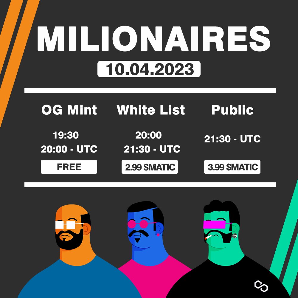 Millionaire_Pol's tweet photo. After making some business 💼, we agree to have the next prices:

#PolygonNFT  $MATIC https://t.co/vDREmABjhE
