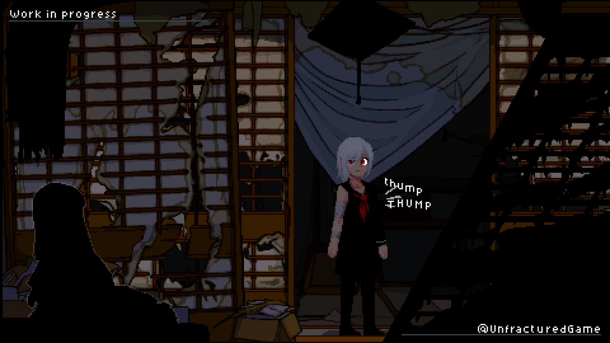 UnfracturedGame's tweet photo. The finished screenshot.
I would have loved to upload this when I finished it.
But twitter just wasn't working for me ;-; -Yin
#IndieGameDev  #HorrorGames #pixelart #indie #adventure https://t.co/isnATBVVYs