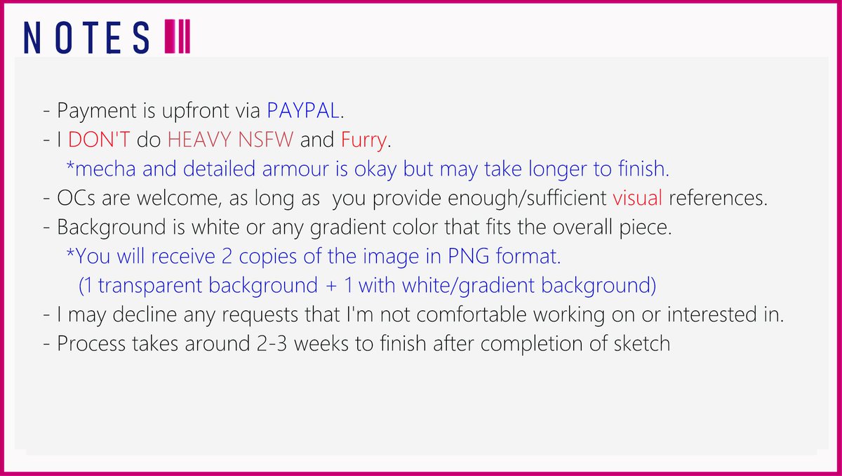 moedredd's tweet image. 🌟Commissions are OPEN !!🌟
‼️Information and Pricing are posted below‼️

~You can send me a private message if you are interested or if you have any questions.