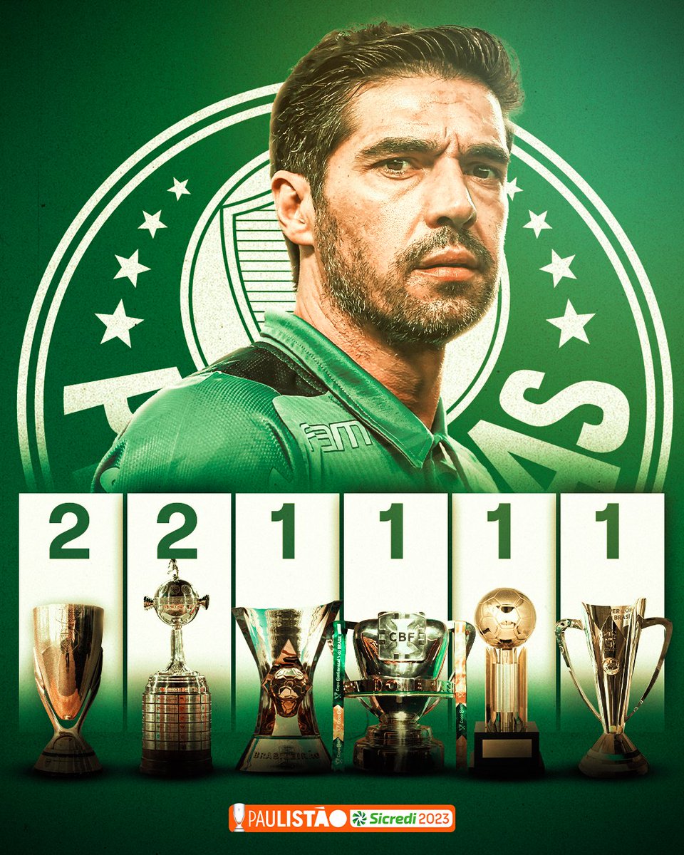 Paulistao's tweet photo. 🏆🏆🇵🇹
Põe mais uma taça do Paulistão SIcredi na conta, Abel! 
#FutebolPaulista #PaulistãoSicredi https://t.co/Kky47Pqc0g