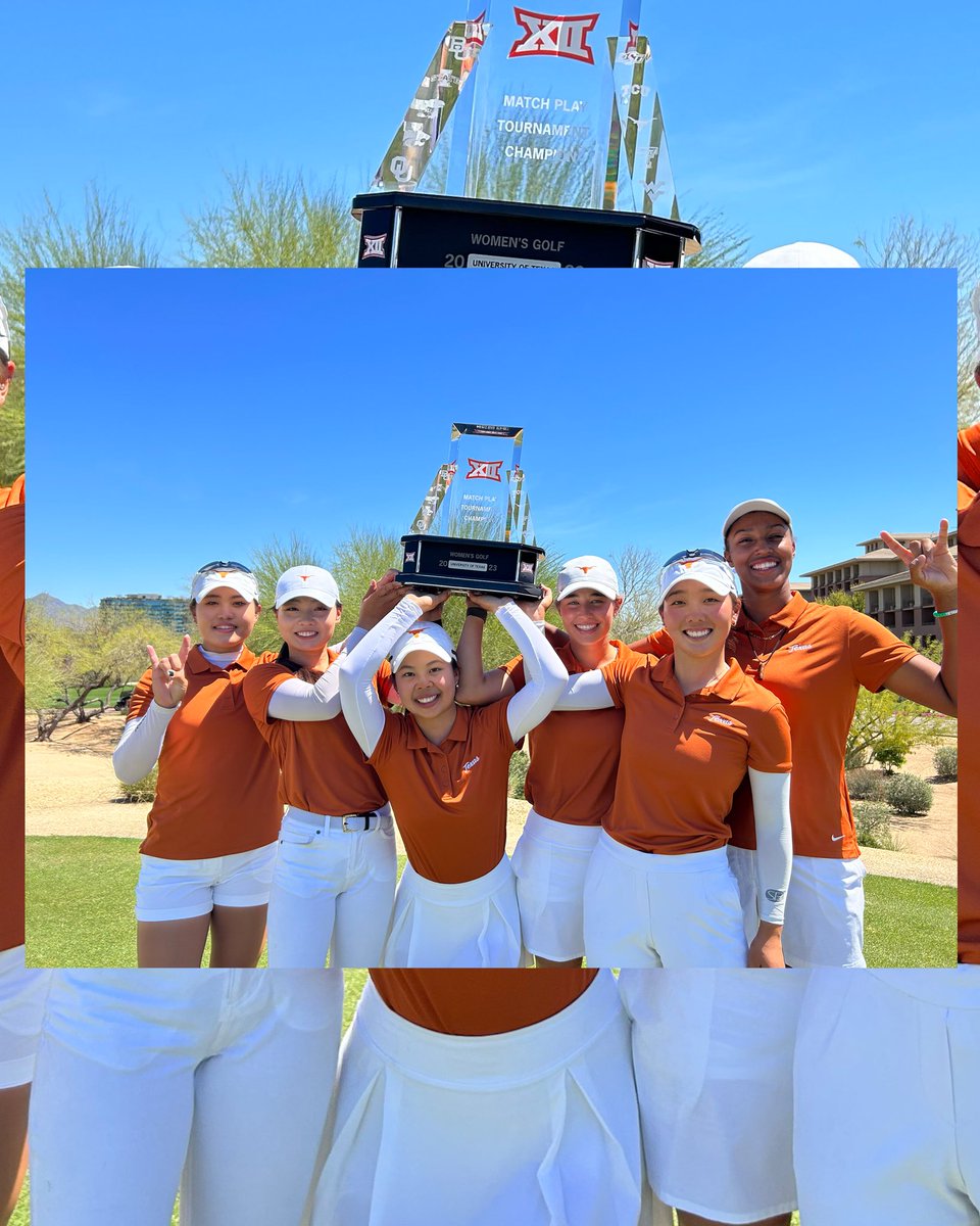 Big12Conference's tweet photo. 𝗕𝗶𝗴 𝟭𝟮 𝗠𝗮𝘁𝗰𝗵 𝗣𝗹𝗮𝘆 𝗖𝗵𝗮𝗺𝗽𝗶𝗼𝗻𝘀. ⛳️

#Big12 x @TexasWGolf https://t.co/zaE1Qo6H9B