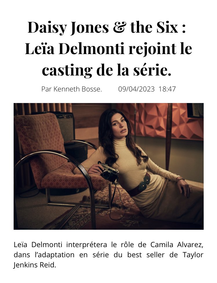 ⠀⠀⠀⠀ ⠀⠀                                    
           D A I S Y  J O N E S
           &amp;  T H E  S I X  . . . . 
           ⩩ new casting ( 📸 )

⠀