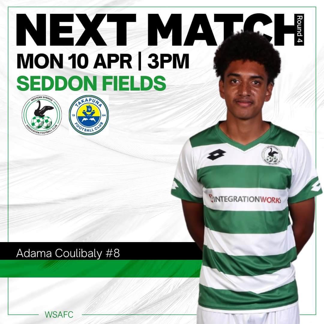 WspringsFC's tweet photo. MATCHDAY

Our Premier Men are back at Seddon today.

Come on down and support the boys as we look for back to back wins.

🆚 @takapuna_afc
⏰ 3:00pm
🏟 Seddon Fields
⏰ Development Men KO: 12.30pm
🍺🍴 Bar and Kitchen will be open

@NZ_Football
#NZNationalLeague https://t.co/XxKPiWonFq