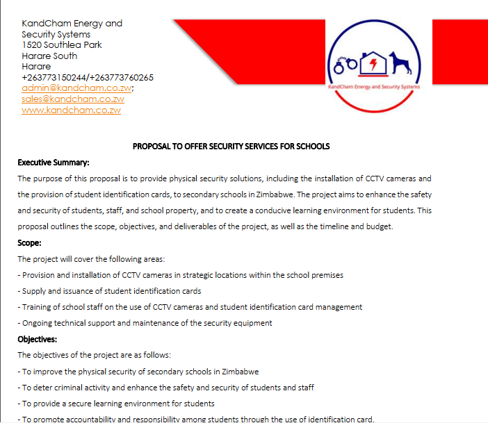 kandcham's tweet image. We have a special offering for schools, 

For professional physical security personnel at schools, give us a call on our app and call numbers for more information. +263773150244; +263773760265. Also, we provide student ID cards at affordable prices. Quality is assured.