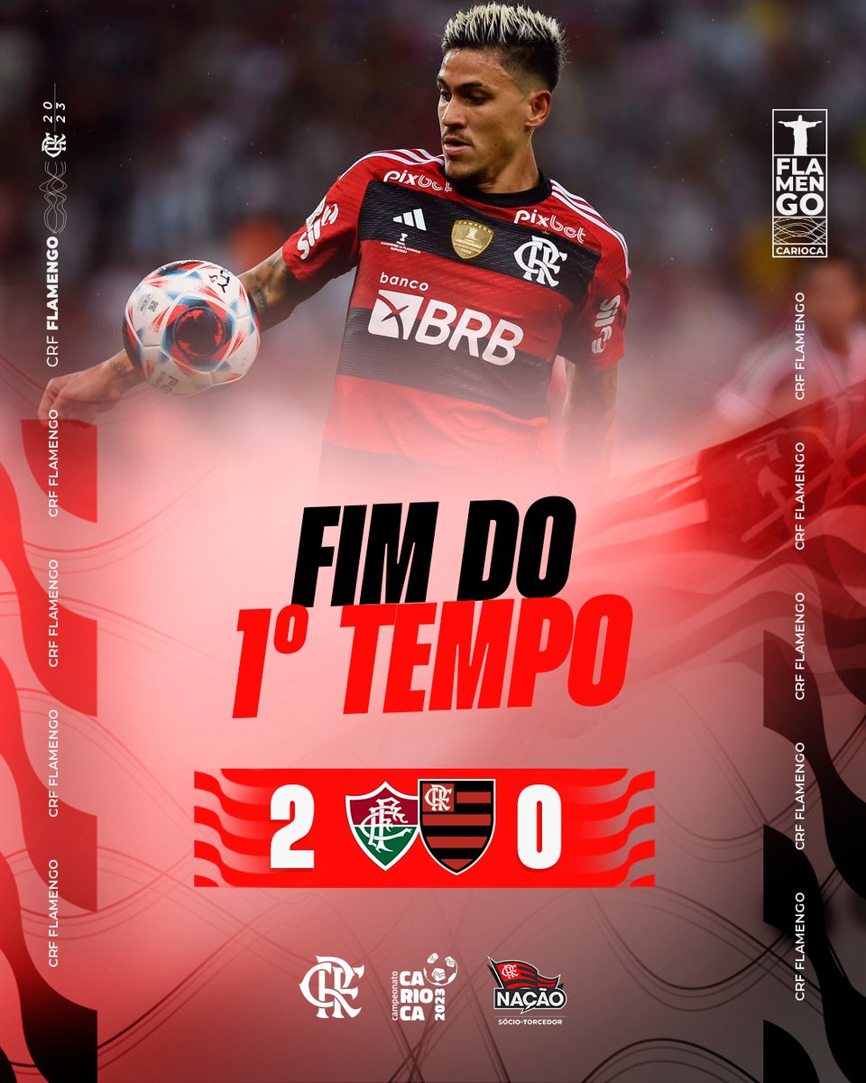 Flamengo's tweet image. Fim do primeiro tempo no Maracanã. 

#FLAxFLU #VamosFlamengo