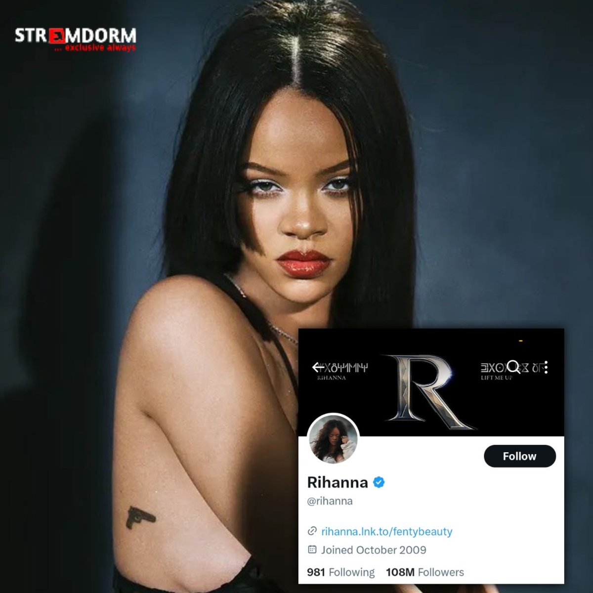 Streamdorm's tweet photo. Rihanna becomes the most followed woman on Twitter with 108 million followers 🤯
Ashawo Pooja Seun Asake Laliga Cut 1 Talented Disappointed Caicedo Klopp Osihmen Fireboy Newcastle Benue Saka Mr Peter obi Dury Gangs of Lagos Brother Bernard Pooja Channels TV #DoMoreWithMTNData https://t.co/taGZ8TpSeH