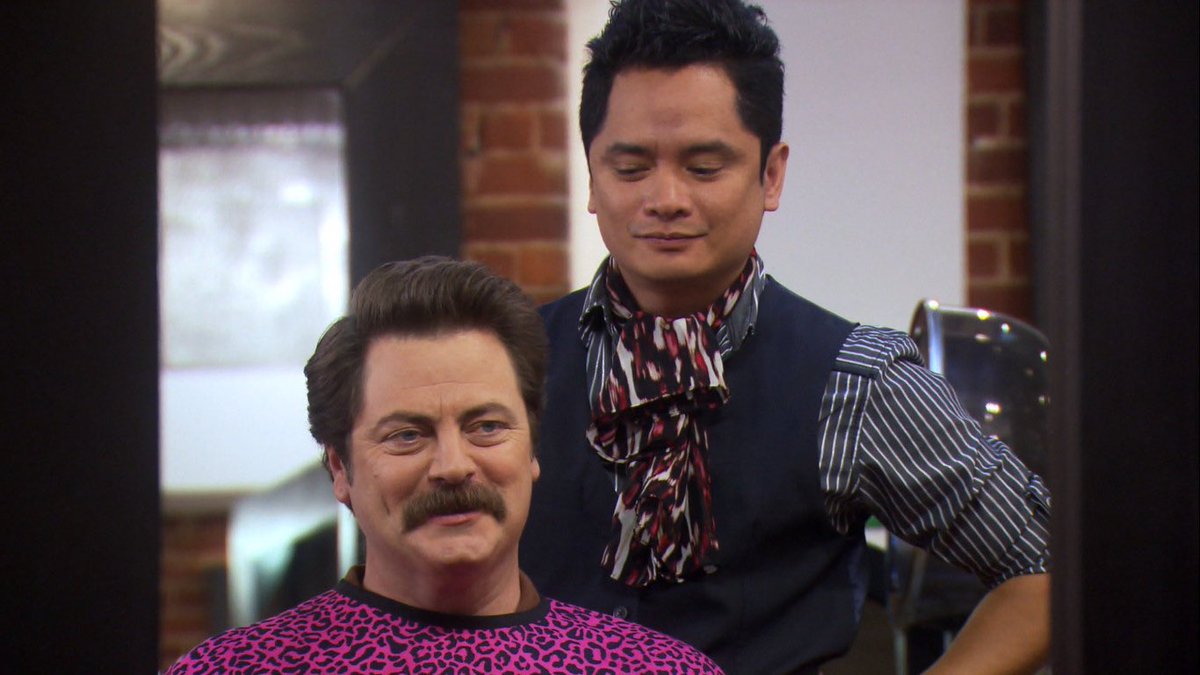Got my hair cut recently—the stylist looked like she had zero in common w/me until she broke the silence by asking, “Do you remember that show ‘Blind Date’?”

Me: “Ummm, the one hosted by Roger Lodge???”

From then she and I were like Typhoon and Ron Swanson.