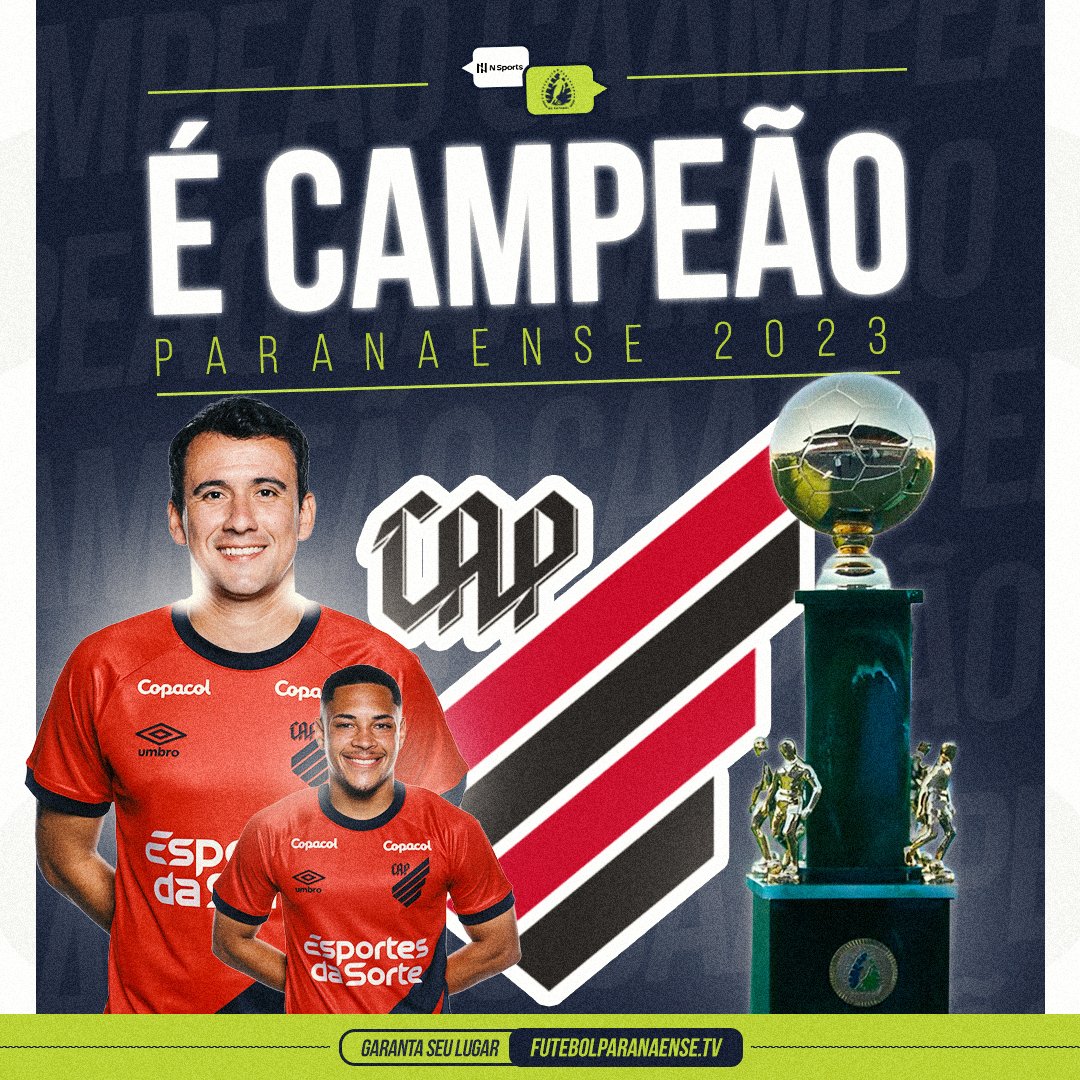 ParanaenseTv's tweet photo. FURACÃO É CAMPEÃO! 🌪️🔴⚫

O @AthleticoPR venceu o primeiro jogo por 2 a 1 e leva o título após o empate na segunda partida! 

Parabéns, Athletico  👏

#Paranaense2023 #FutebolParanaense https://t.co/OPNg0FdVI9