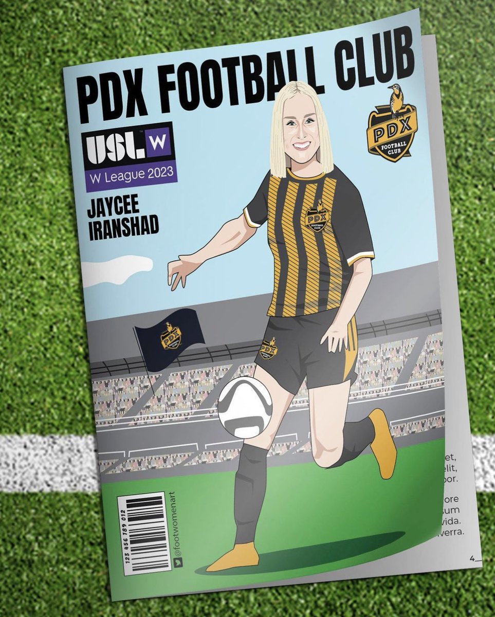 EastsideTimbers's tweet photo. Amazing art by @footwomenart on our first ever @USLWLeague signing to @pdxfootballclub. Congratulations again to our former Eastside Thorns FC player Jaycee Iranshad! #ThisIsEastside #ForTheW #PDXFC https://t.co/VC2XChwXx0