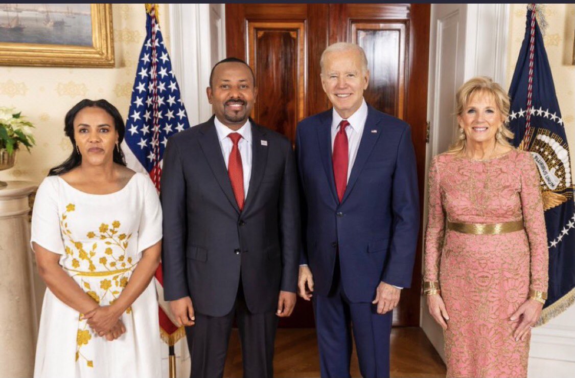 I don’t think @FLOTUS knows her roles & responsibilities. About 1 million ethnic #Tigrayans died during #WarOnTigray. At a time @SecBlinken calls  it #WarCrimes, the First Lady enjoys a photo op @WhiteHouse with the genocidal ruler. Read nytimes.com/2023/03/15/wor…
