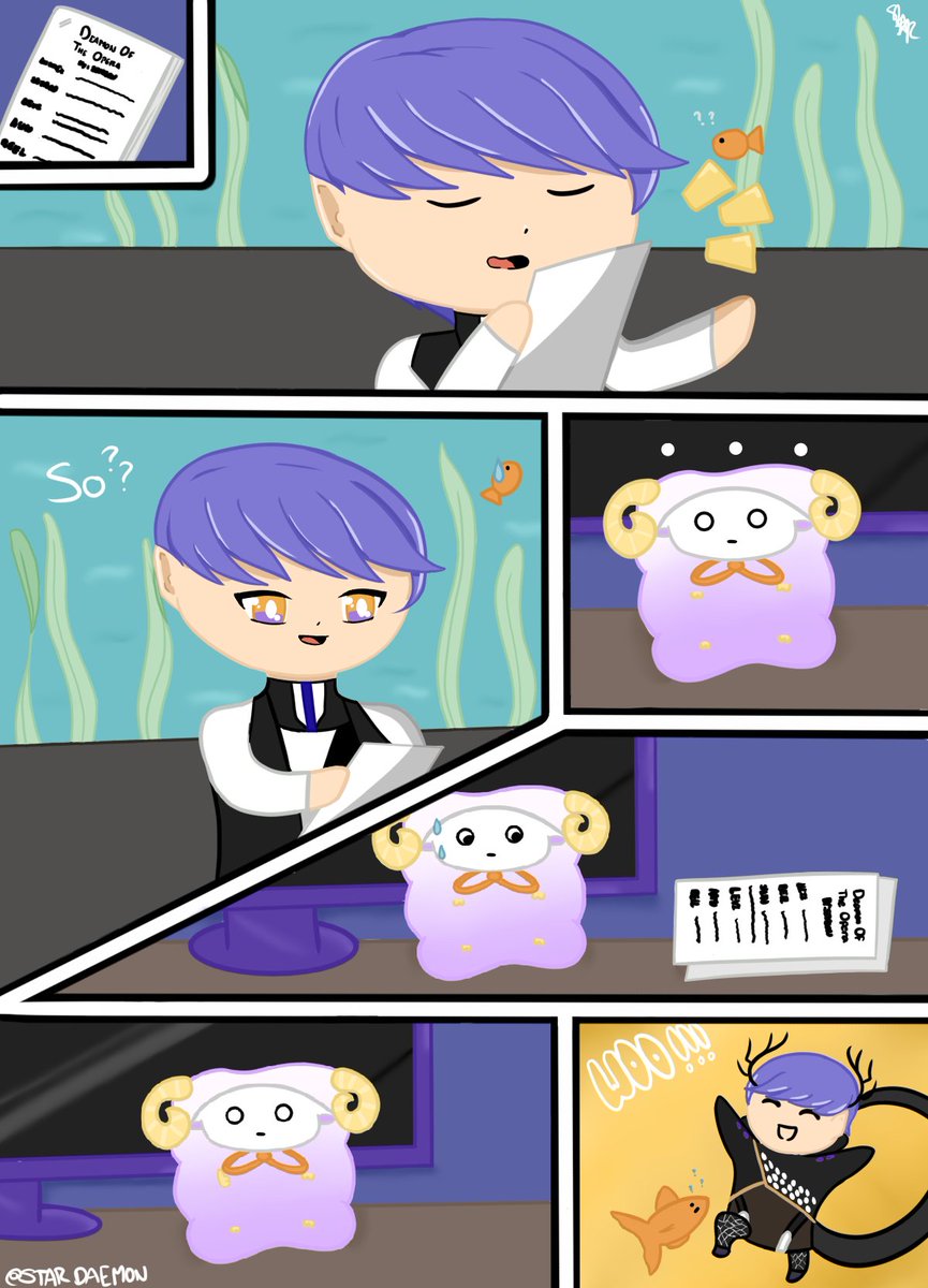 leviathanbday's tweet photo. Musicals
Artists: @seerachiiart / @Eveningstar1718 
Writer:  IG: thedevioussmirk_art

Read it here: https://t.co/eNXn26W0Os

#LeviathanBday2023 #ObeyMe #ObeyMeLeviathan #HappyBirthdayLeviathan https://t.co/vGSrqGlW77