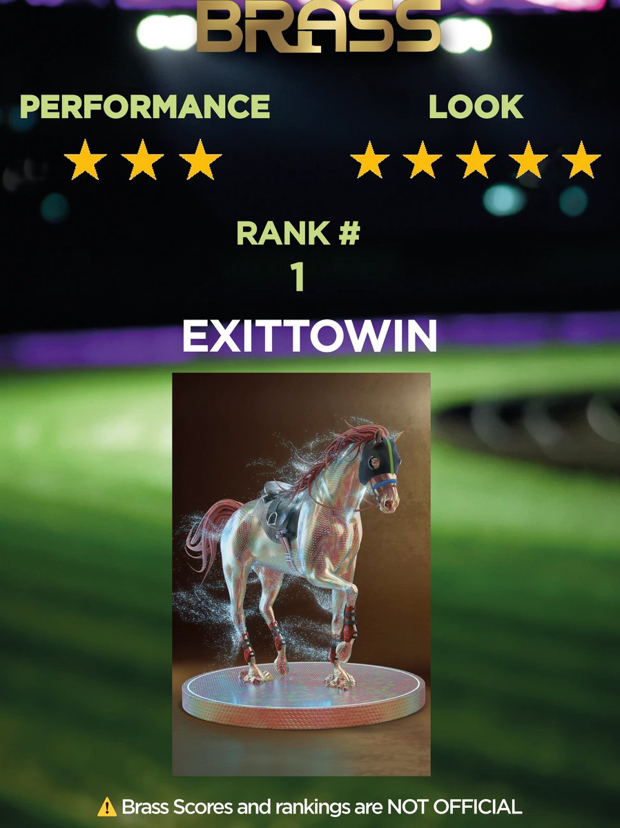 StatsBrass's tweet photo. 📢GET YOUR #BRASS HORSE RANKING 🥇

- Quote Retweet this tweet with the horse name
- Follow @StatsBrass 
- Mention #playstables #stables #brassranking

LFG 🚀
Starting now! ⏱️ https://t.co/WxdghRiV2b