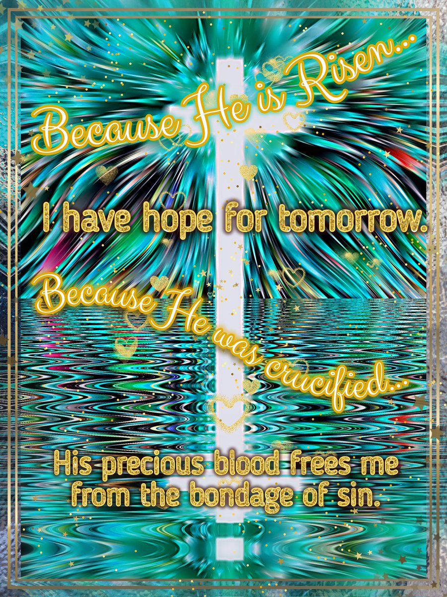 CrystalWriter's tweet image. The #BloodOfJesus was shed for me #andforyou, and #HeRoseFromTheDead to give us #EternalLife. #HappyResurrectionDay!

He isn’t here! He is risen from the dead, just as he said would happen. Come, see where his body was lying.
Matthew 28:6 NLT

bible.com/bible/116/mat.…
