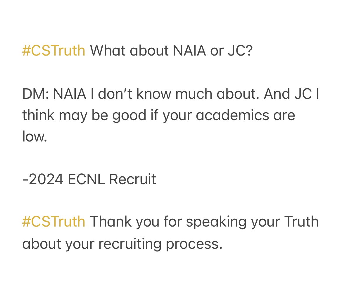 College Soccer Truth ™ on Twitter "When you hear the following