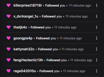 bruinevloei's tweet photo. @Twitch @TwitchSupport Day 9 of reporting getting daily follow botted, work on security system stuff protect you streamer something like that? you can't be serious and just let this keep happening?
I will tag you and tweet it every time it happens!
HELP ME PLEASE! #FeelingIgnored https://t.co/XM8LZlVEf8