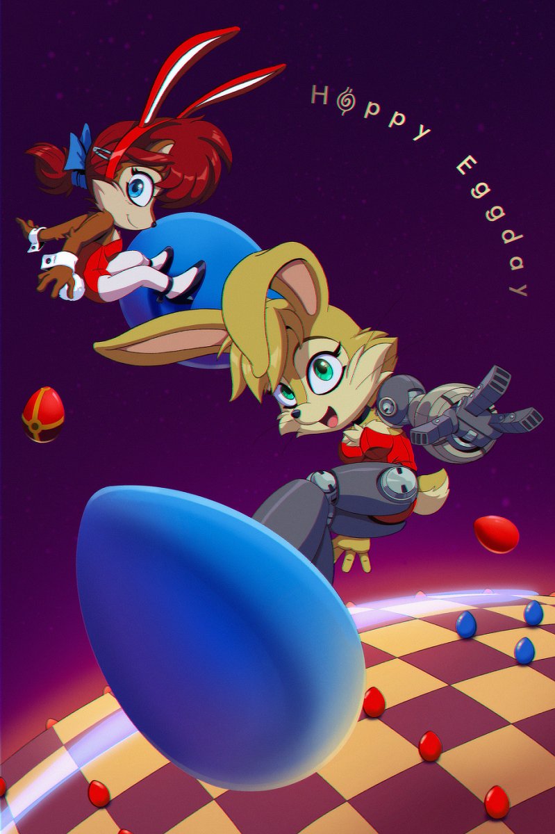 Happy Chocolate Eggday!

Seems like Bunnie and Sally found themselves in a Blue Egg Stage! They better collect all of those blue eggs and avoid the red ones, especially the Robotnik egg there!

#SonicTheHedgehog #SallyAcorn #BunnieRabbot #Easter2023