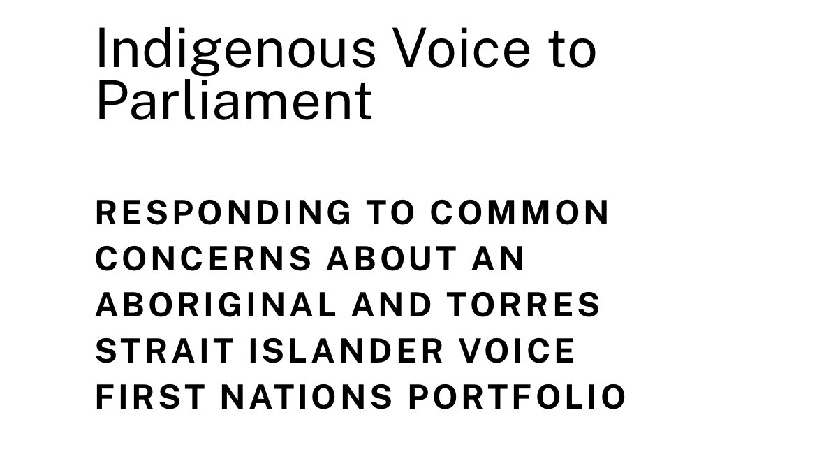 First Nations Portfolio, under the extraordinary Professor Peter Yu, has put together an outstanding toolkit for responding to common concerns about an Aboriginal and Torres Strait Islander Voice (with references!). Read and share! anu.edu.au/files/corporat…