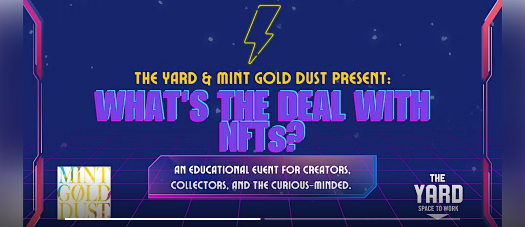 MintGoldDust's tweet photo. Join us Tuesday, April 11, 5:30-7:30PM in NYC:
Location: The Yard @Herald Square, 106 W 32nd St, NYC. 

Mint Gold Dust's educational and explorative event for artists and art lovers: “What’s the deal with NFTs?” 

https://t.co/k5vwpWhSWT

#nfts #cryptoart #nftevent #createnfts https://t.co/xgOLuAUX7S