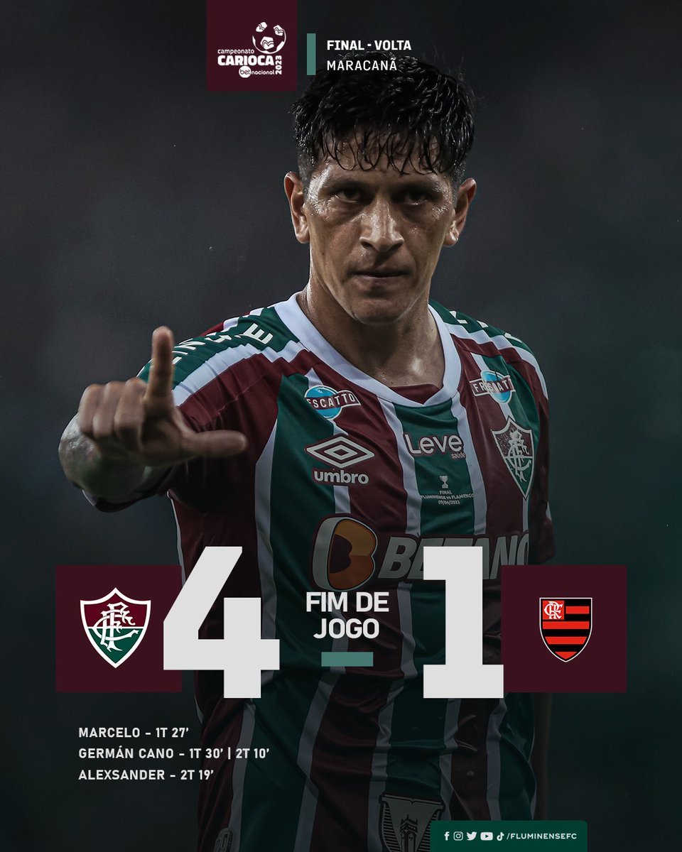 VEEEEEEEEEEEEEEEEEEEEEEEEEEEEEEEEEEEENNNNNNNNNNNNNNNNCEEEEE O FLUMINENSE! GOLEEEEAAAAAAADA TRICOLOR! MARCELO, GERMAN CANO E ALEXSANDER MARCAM OS GOLS DO TITULO TRICOLOR!