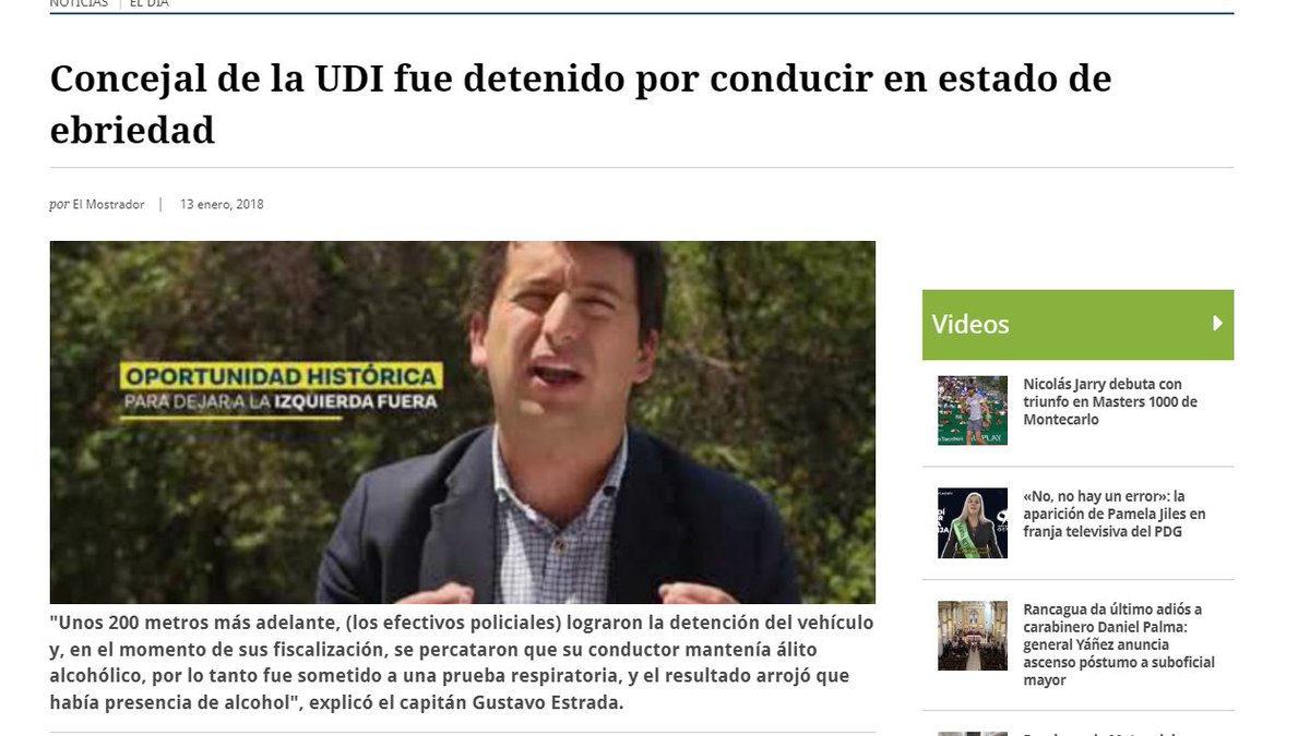 <a href="/GmoRamirez/">Guille Ramírez</a> ¿La misma bala que mereció el concejal UDI, hoy diputado, que se dio a la fuga tras evadir control de Carabineros por manejar curado?