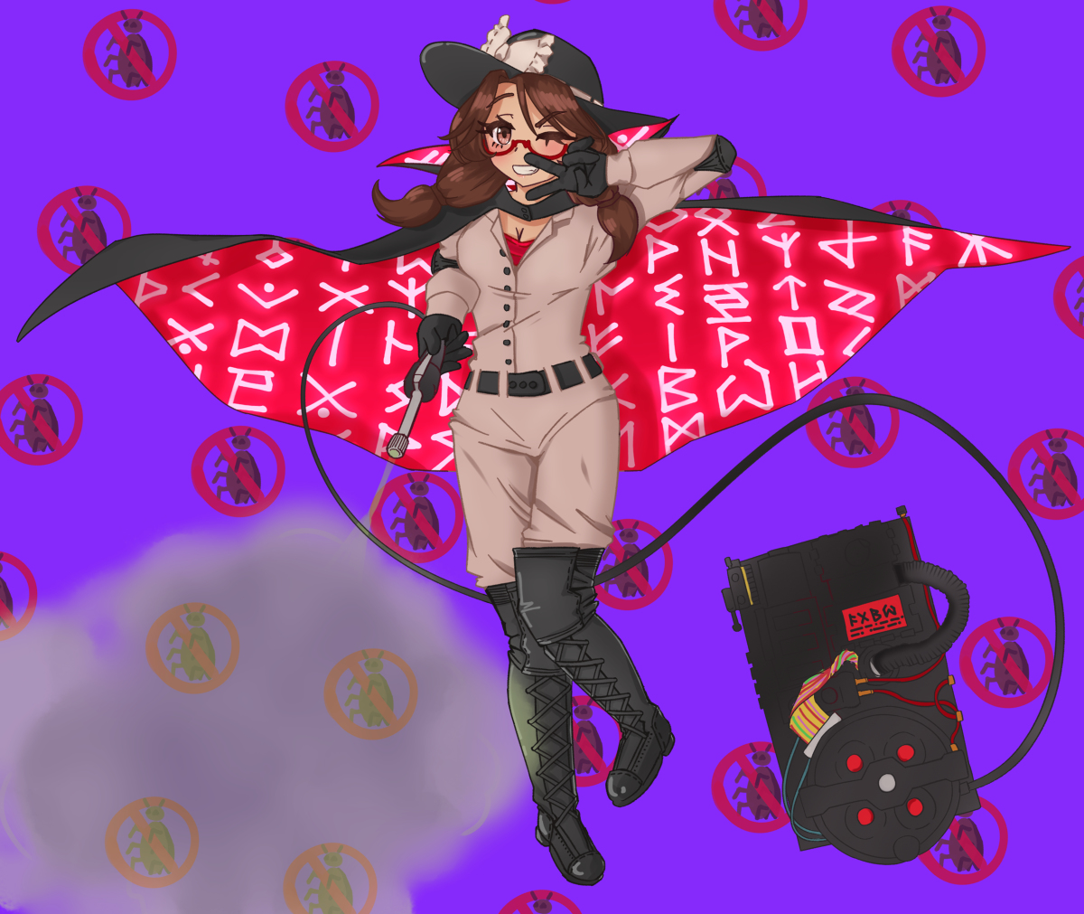 Hisokami_'s tweet photo. ゴーストバスターズのすみれこ #東方Project #東方 #宇佐見菫子 #ロングブーツ #眼鏡 https://t.co/BrXpIwth0f https://t.co/4rr1UHMphi
